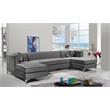Meridian Furniture Graham 3pc Velvet Sectional in Gray