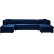 Meridian Furniture Graham 3pc Velvet Sectional in Navy