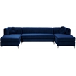 Meridian Furniture Graham 3pc Velvet Sectional in Navy