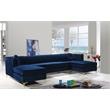 Meridian Furniture Graham 3pc Velvet Sectional in Navy