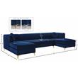 Meridian Furniture Graham 3pc Velvet Sectional in Navy