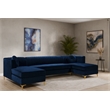 Meridian Furniture Graham 3pc Velvet Sectional in Navy