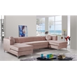 Meridian Furniture Graham 3pc Velvet Sectional in Pink