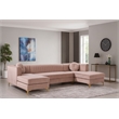 Meridian Furniture Graham 3pc Velvet Sectional in Pink