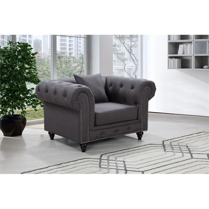 Chesterfield grey chair hot sale