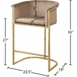 Meridian Furniture Donatella Beige Velvet Stool