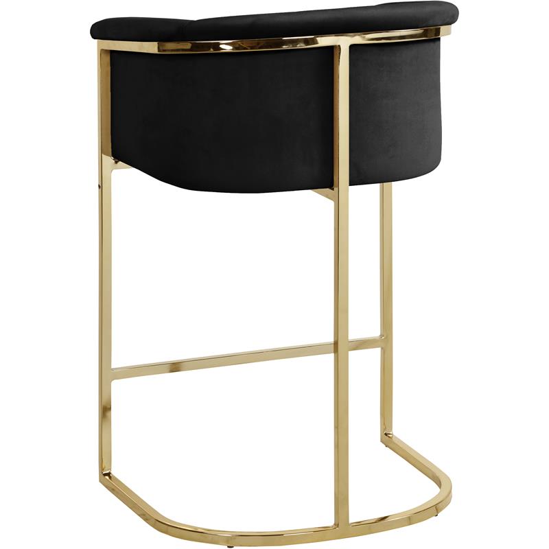 Meridian Furniture Donatella Black Velvet Stool