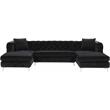 Meridian Furniture Gail 3pc Velvet Sectional in Black