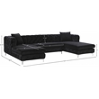 Meridian Furniture Gail 3pc Velvet Sectional in Black