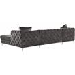 Meridian Furniture Gail 3pc Velvet Sectional in Gray