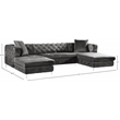Meridian Furniture Gail 3pc Velvet Sectional in Gray