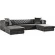 Meridian Furniture Gail 3pc Velvet Sectional in Gray