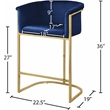 Meridian Furniture Donatella Navy Velvet Stool