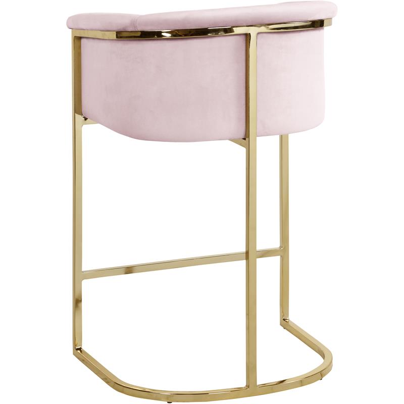 Meridian Furniture Donatella Pink Velvet Stool