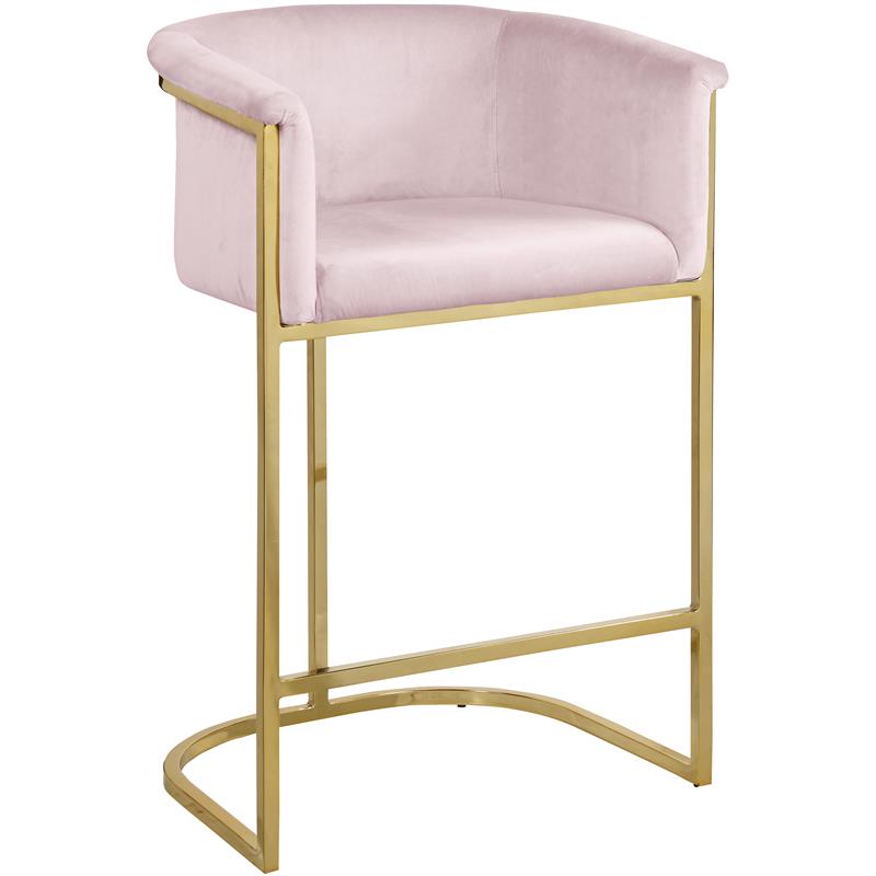 Meridian Furniture Donatella Pink Velvet Stool