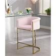 Meridian Furniture Donatella Pink Velvet Stool