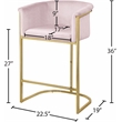 Meridian Furniture Donatella Pink Velvet Stool