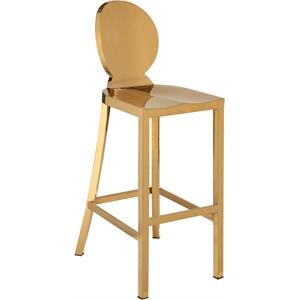 Meridian Furniture Maddox 29&quotH Stainless Steel Bar Stool in Gold