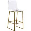 Meridian Furniture Lumen Gold Metal/Lucite Polycarbonate Stool