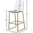 Meridian Furniture Lumen Gold Metal/Lucite Polycarbonate Stool