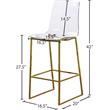 Meridian Furniture Lumen Gold Metal/Lucite Polycarbonate Stool