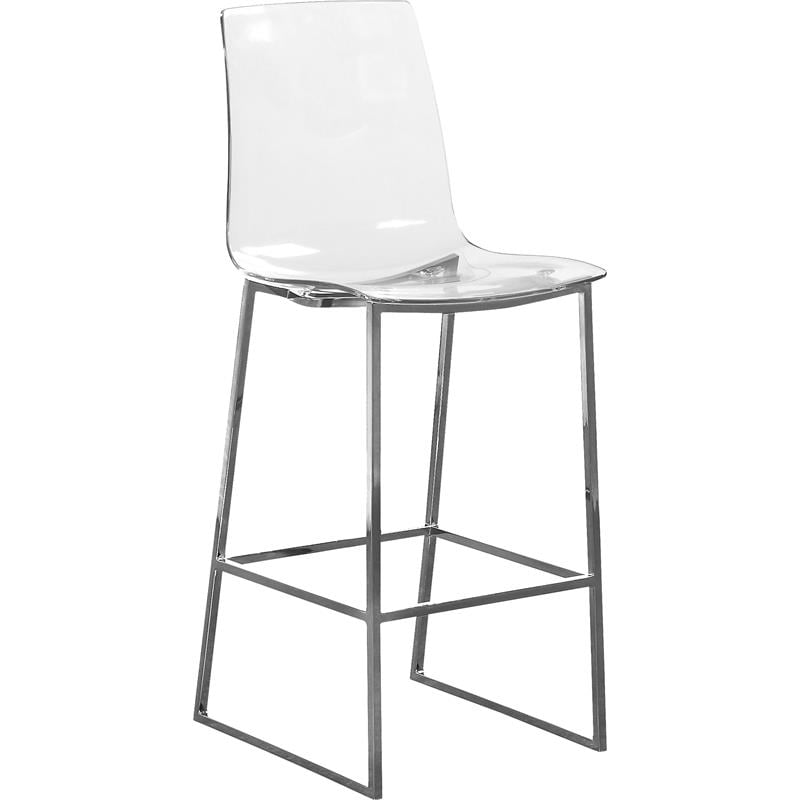 Meridian Furniture Lumen Chrome Metal/Lucite Polycarbonate Stool