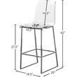 Meridian Furniture Lumen Chrome Metal/Lucite Polycarbonate Stool