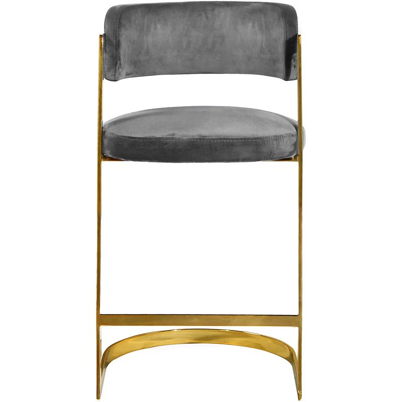 Meridian Furniture Stephanie Velvet Counter Stool-Set of 2 Meridian Furniture Stephanie Velvet Counter Stool-Set of 2