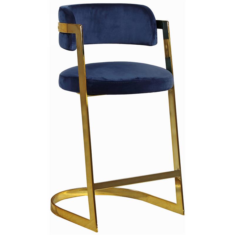 Meridian Furniture Stephanie Velvet Counter Stool-Set of 2 Meridian Furniture Stephanie Velvet Counter Stool-Set of 2