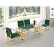 Meridian Furniture Pierre Contemporary Glass Dining Table in Gold
