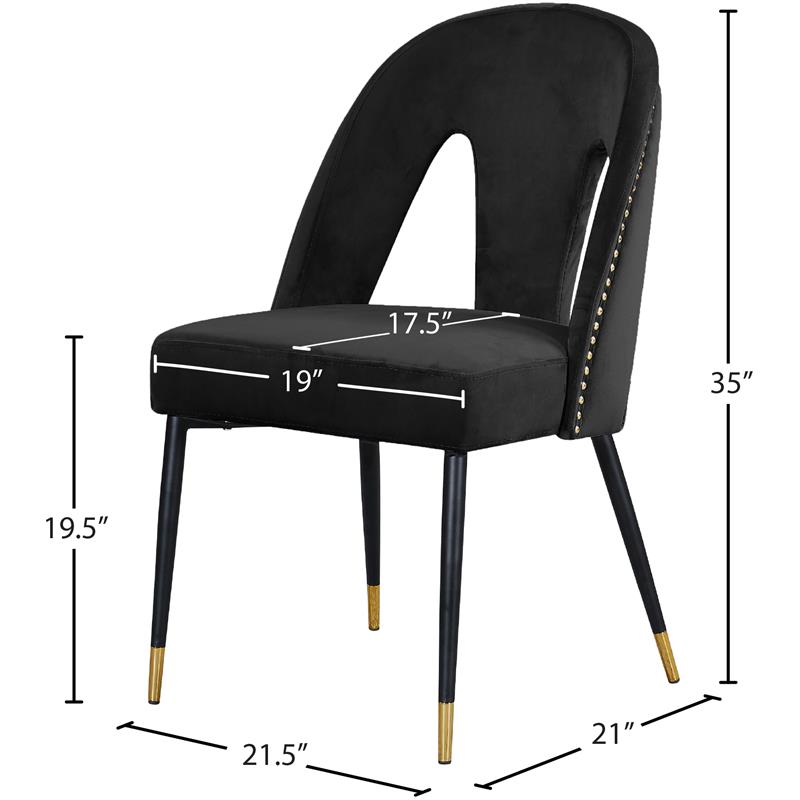 Meridian Furniture Akoya Velvet Dining Chair Meridian Furniture Akoya Velvet Dining Chair