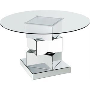 meridian furniture haven contemporary glass dining table in chrome