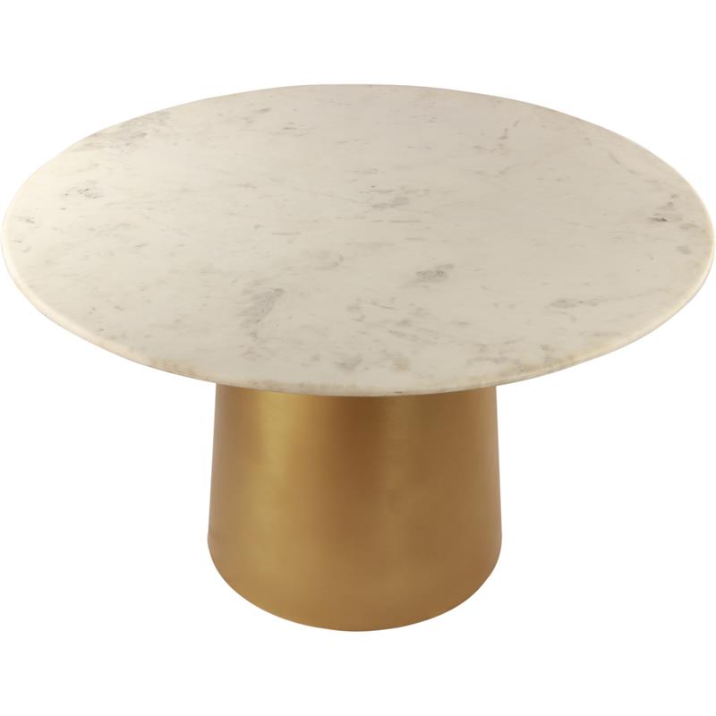 Meridian Furniture Sorrento Contemporary Marble Dining Table in Gold