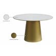 Meridian Furniture Sorrento Contemporary Marble Dining Table in Gold