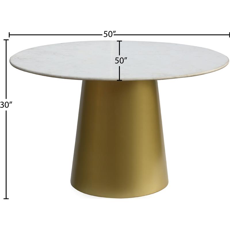 Meridian Furniture Sorrento Contemporary Marble Dining Table in Gold