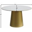 Meridian Furniture Sorrento Contemporary Marble Dining Table in Gold