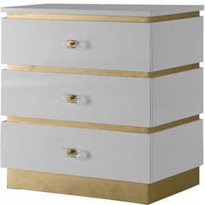 Meridian Furniture Esme Accent Table in White Lacquer/Gold