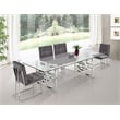 Meridian Furniture Alexis Glass and Metal Dining Table in Chrome
