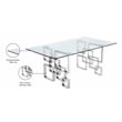 Meridian Furniture Alexis Glass and Metal Dining Table in Chrome
