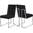 Meridian Furniture Alexis Velvet Dining Chair in Black (Set of 2)