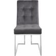 Meridian Furniture Alexis Velvet Dining Chair in Gray (Set of 2)