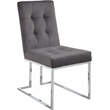 Meridian Furniture Alexis Velvet Dining Chair in Gray (Set of 2)
