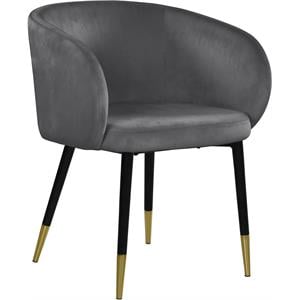 Meridian Furniture Louise Velvet Dining Chair in Gray