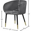 Meridian Furniture Louise Velvet Dining Chair in Gray
