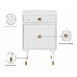 Meridian Furniture Lia Accent Table in Matte White/Acrylic