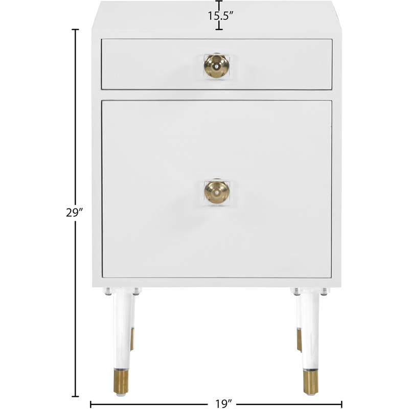 Meridian Furniture Lia Accent Table in Matte White/Acrylic