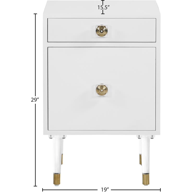 Meridian Furniture Lia Accent Table in Matte White/Acrylic
