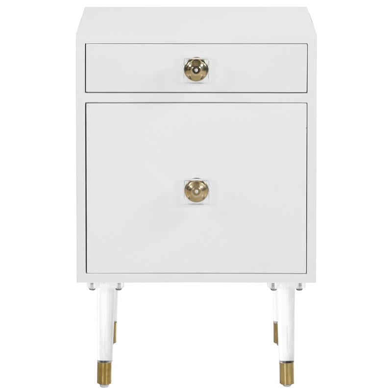 Meridian Furniture Lia Accent Table in Matte White/Acrylic