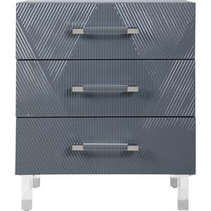 meridian furniture anastasia 3 drawer lacquer finish solid wood accent chest