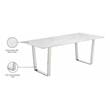 Meridian Furniture Carlton Contemporary Stone Dining Table in Chrome